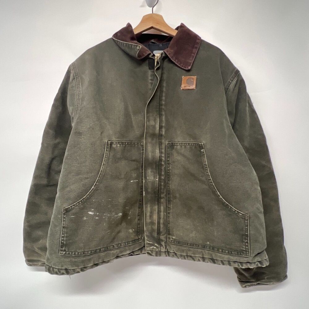 Carhartt Men’s Green J22? Jacket fits Size XL Vintage Faded Distressed no tag
